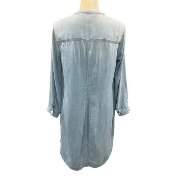 J. Crew Black Label Faded Blue Denim Chambray Shirt Dress Small - Picture 2 of 7